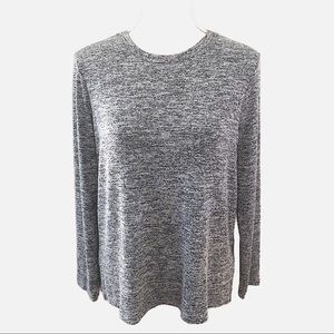 BANANA REPUBLIC long sleeve luxe crew tee dark heather grey sz M